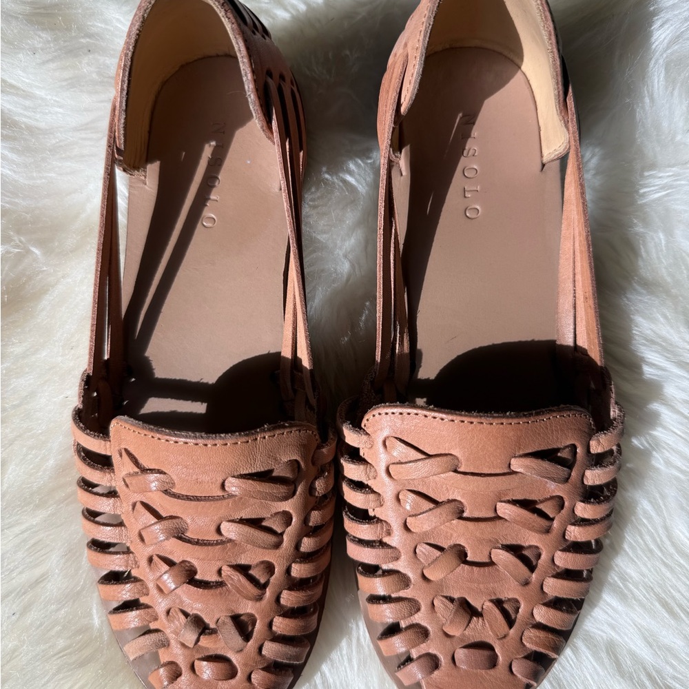 Nisolo Women's Huarache Sandal in Almond Size 6 - Picture 4 of 8
